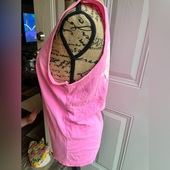 Southern girl country girl Neon Tees Pink & White Cotton Tank Top w/ Bow • Small - Picture 4 of 11